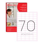 Laser A4 Sayfa Etiketi 40x20 mm (100 lü Paket)
