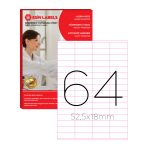 Laser A4 Sayfa Etiketi 52,5x18 mm (100 lü Paket)