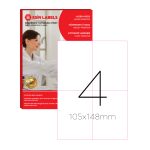 Laser A4 Sayfa Etiketi 105x148 mm (100 lü Paket)