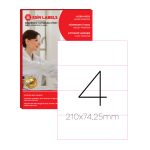 Laser A4 Sayfa Etiketi 210x74,25 mm (100 lü Paket)