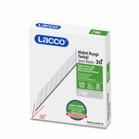 Lacco Maket Bıç.Yedeği - 30 Dereceli -  10 Adetlik Tüp