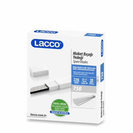 Lacco Maket Bıçağı Yedeği - Dar - 9 mm - 10 Adetlik Tüp